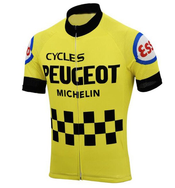 Peugeot Esso Michelin Retro Cycling Jersey Short Sleeve